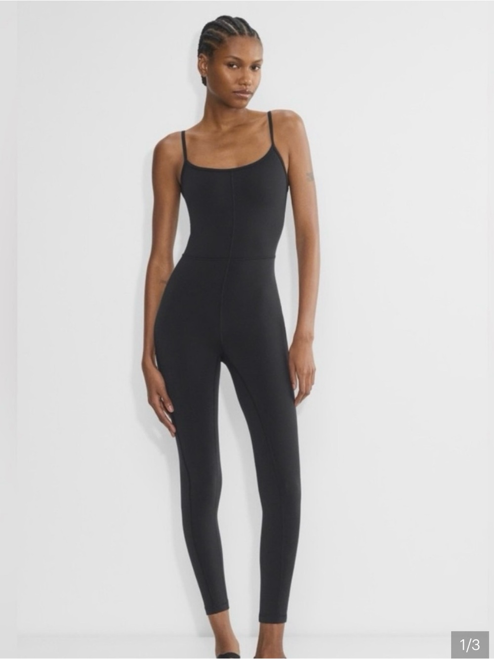 Aritzia Slim Fit Black Spaghetti-Strap Jumpsuit